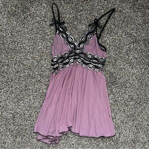 Purple Sheer Slip Dress